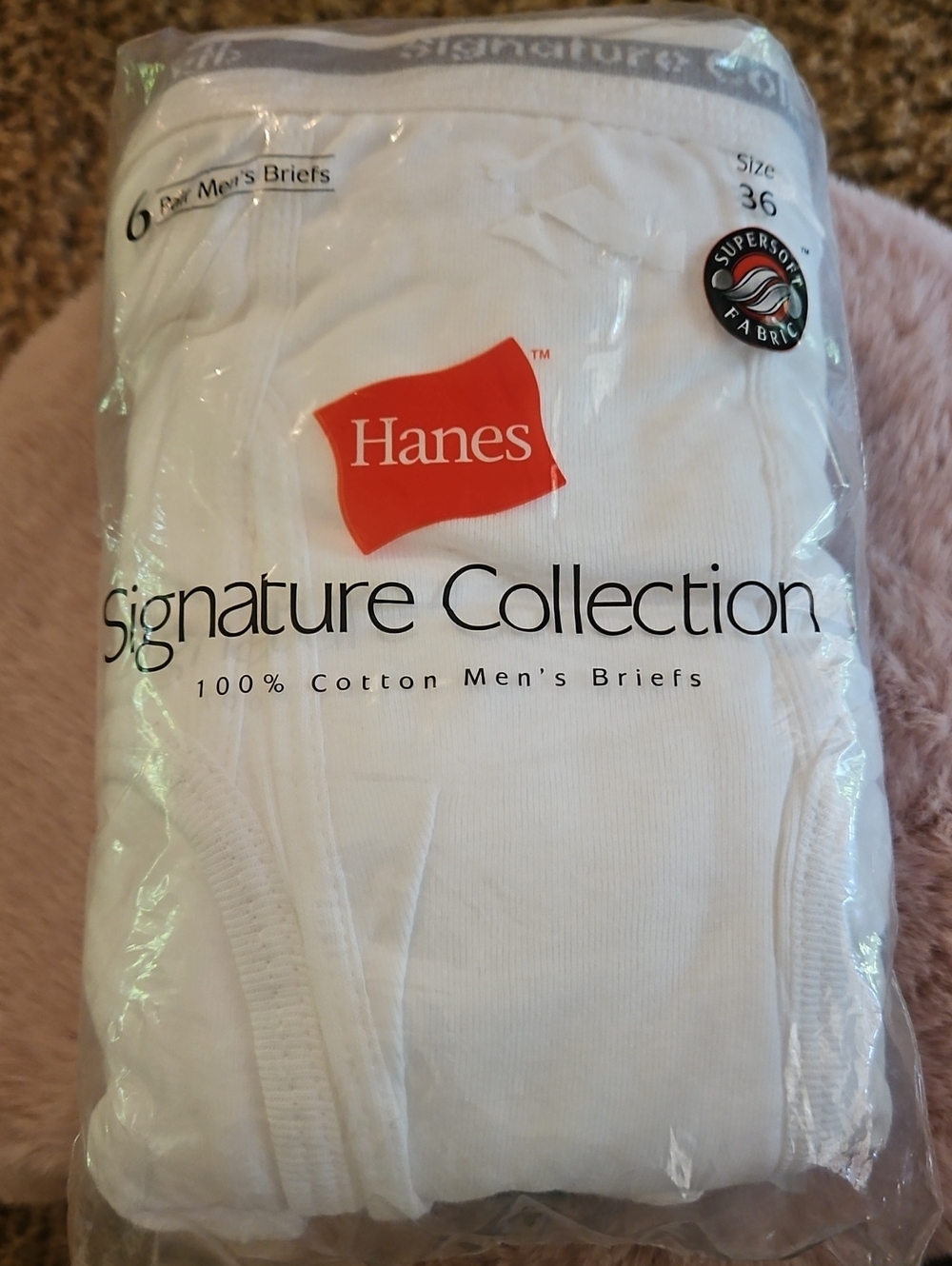 Vintage 2000  Signature Collection Hanes Cotton  Men's Briefs 6 Pack Sz 36 NWOT